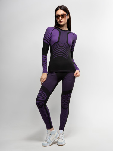 Комплект термобелья X-Line Sport женский черный с фиолетовым NEW в Саратове