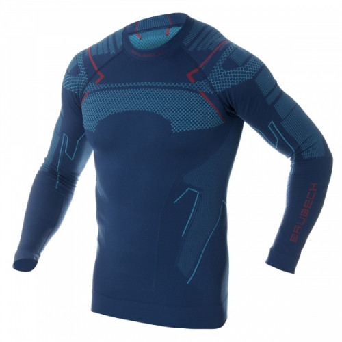 Футболка Brubeck Thermo Nilit Heat черный/голубой мужская в Саратове