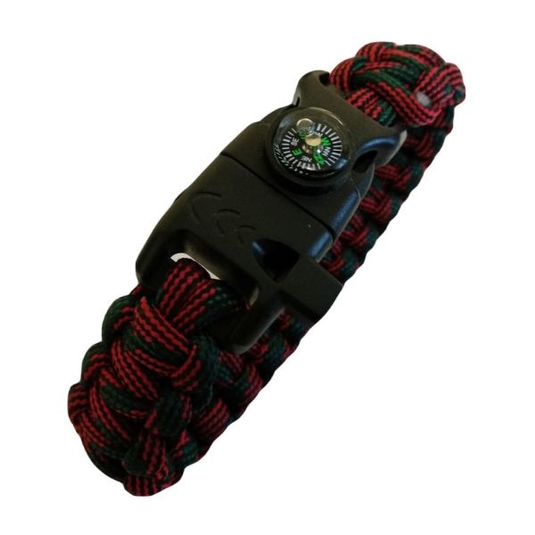 Браслет Следопыт из паракорда со свистком,компасом и огнивом,26х2см PF-PD-04