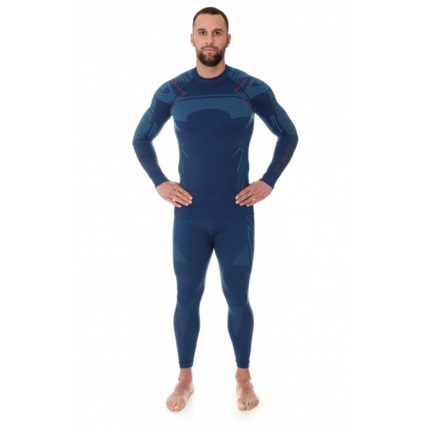 Футболка Brubeck Thermo Nilit Heat черный/голубой мужская в Саратове