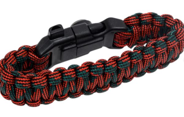Браслет Следопыт из паракорда со свистком,компасом и огнивом 24,5х2см PF-PD-04S