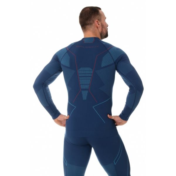 Футболка Brubeck Thermo Nilit Heat черный/голубой мужская в Саратове