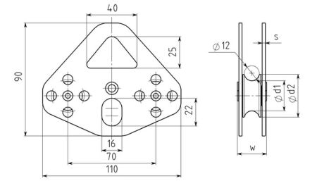  Блок-ролик Вертикаль Тандем дюраль с подшипником  в Саратове  