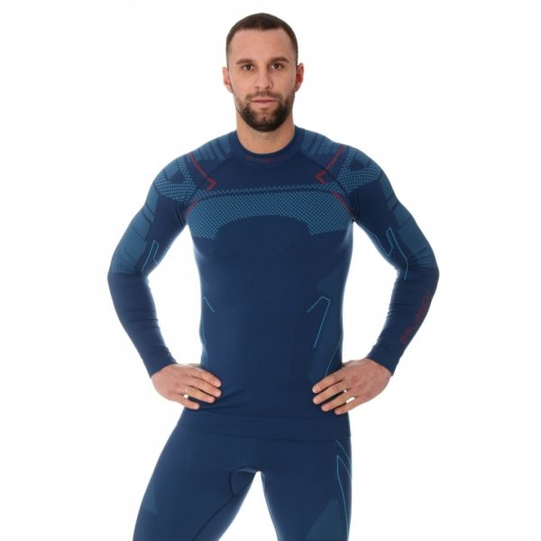 Футболка Brubeck Thermo Nilit Heat черный/голубой мужская в Саратове