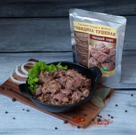 Консервы мясные кусковые стерилизованные "Говядина тушеная в/с Богатырская"325гр