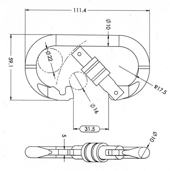  Карабин Вертикаль овал сталь ver 0208 в Саратове  
