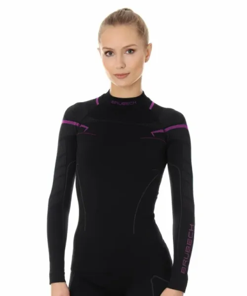 Футболка Brubeck Thermo Nilit Heat черный/розовый женская в Саратове